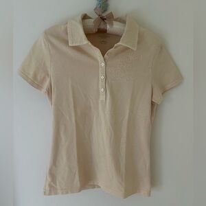 Vintage Sonoma Butter Yellow Embroidered Rose Polo 
Size: Small
EUC (Like New)